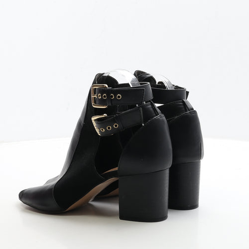River Island Womens Black Leather Slingback Heel UK 6 39