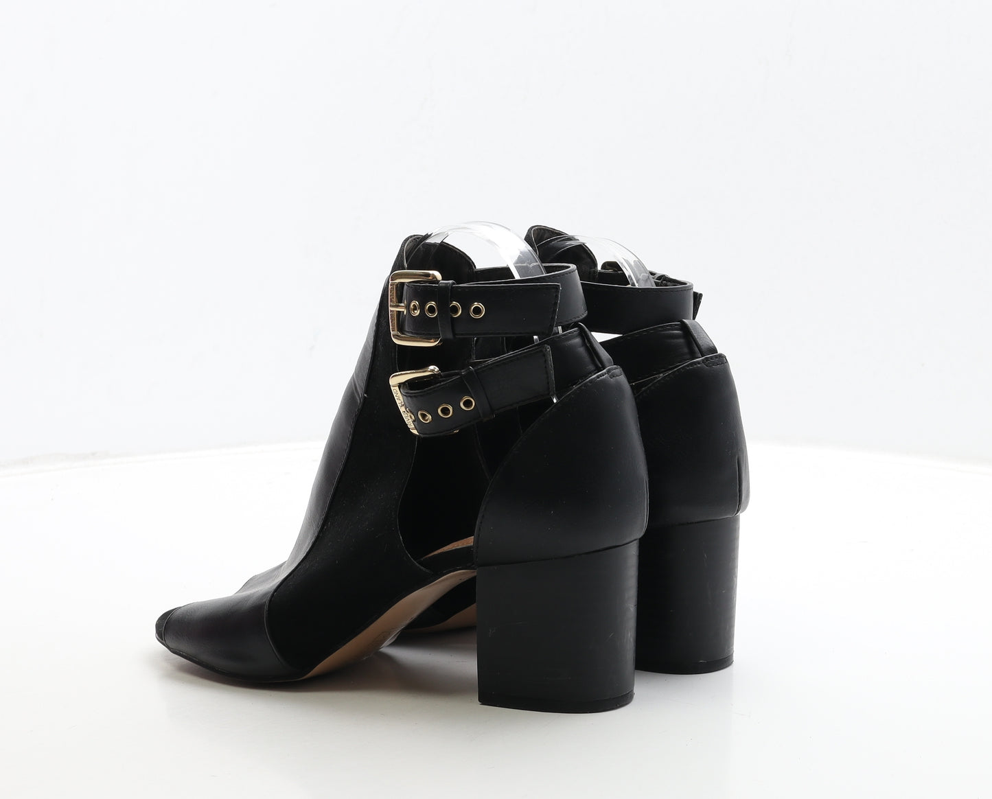 River Island Womens Black Leather Slingback Heel UK 6 39