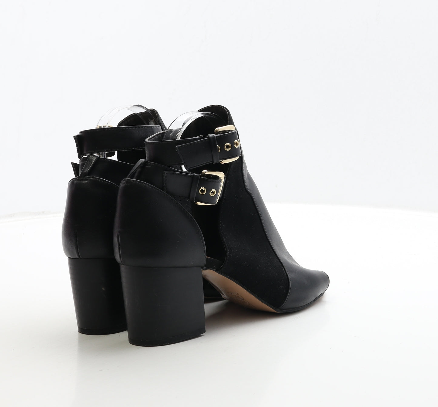 River Island Womens Black Leather Slingback Heel UK 6 39