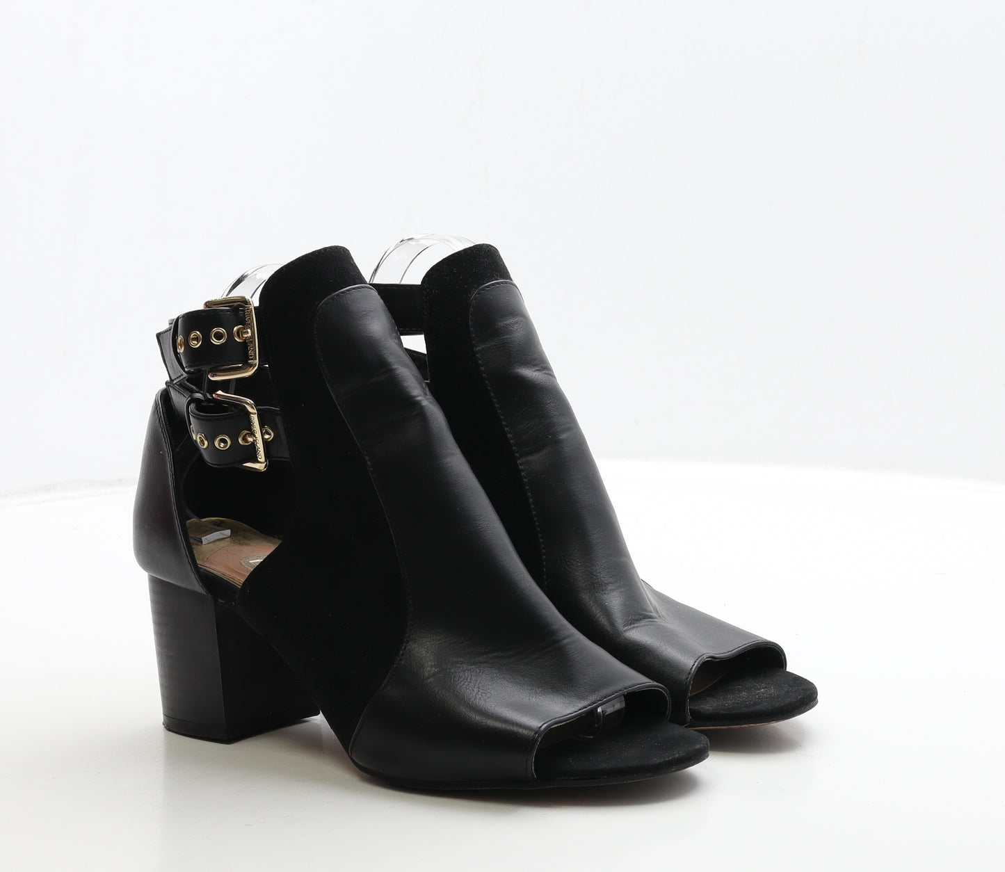 River Island Womens Black Leather Slingback Heel UK 6 39