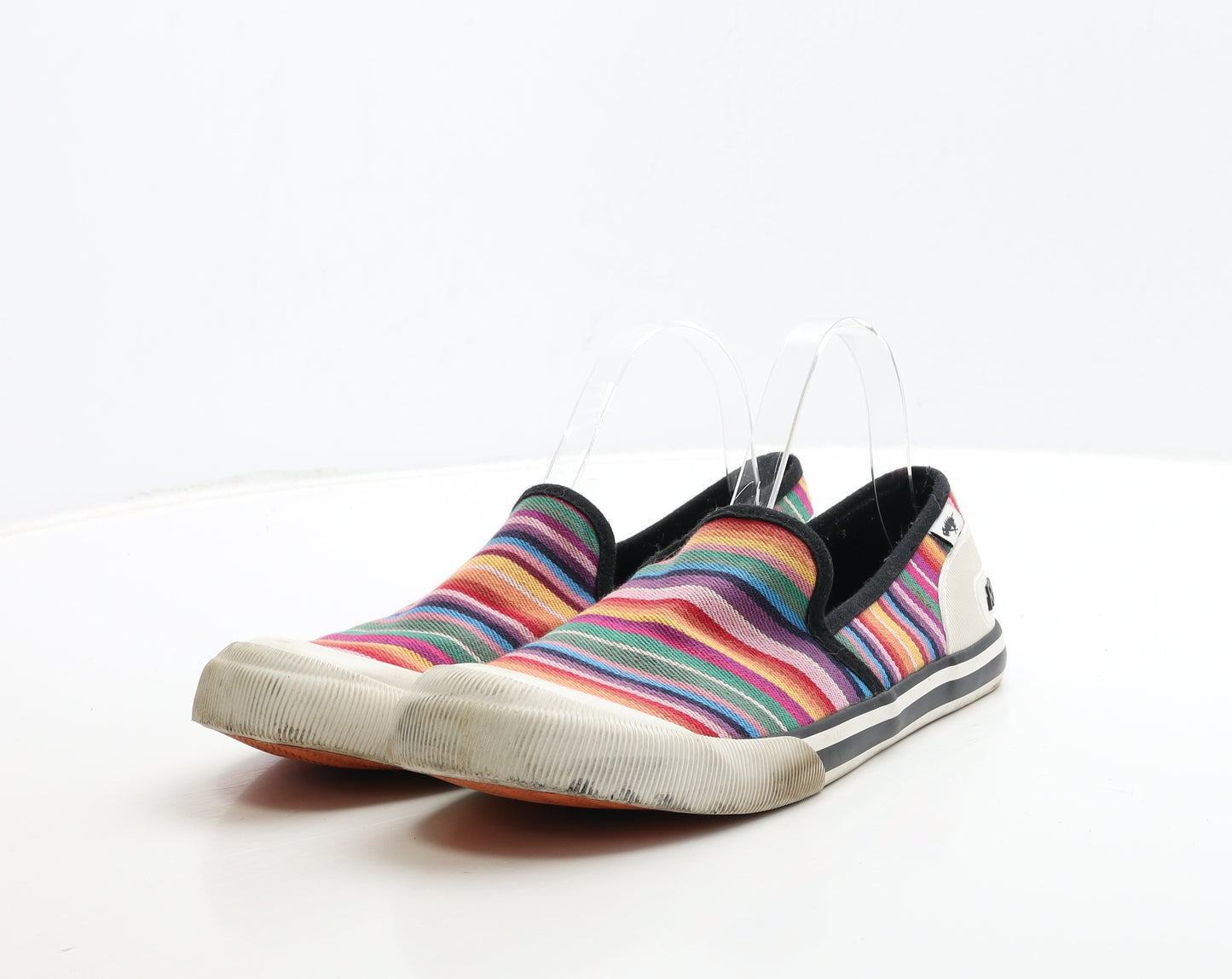 Rocket Dog Womens Multicoloured Striped Fabric Loafer Flat UK 7 40