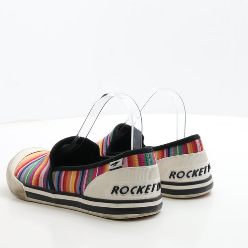 Rocket Dog Womens Multicoloured Striped Fabric Loafer Flat UK 7 40