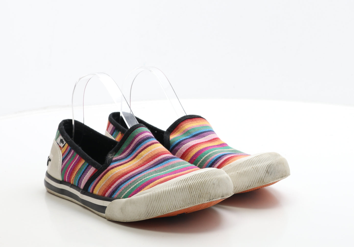 Rocket Dog Womens Multicoloured Striped Fabric Loafer Flat UK 7 40