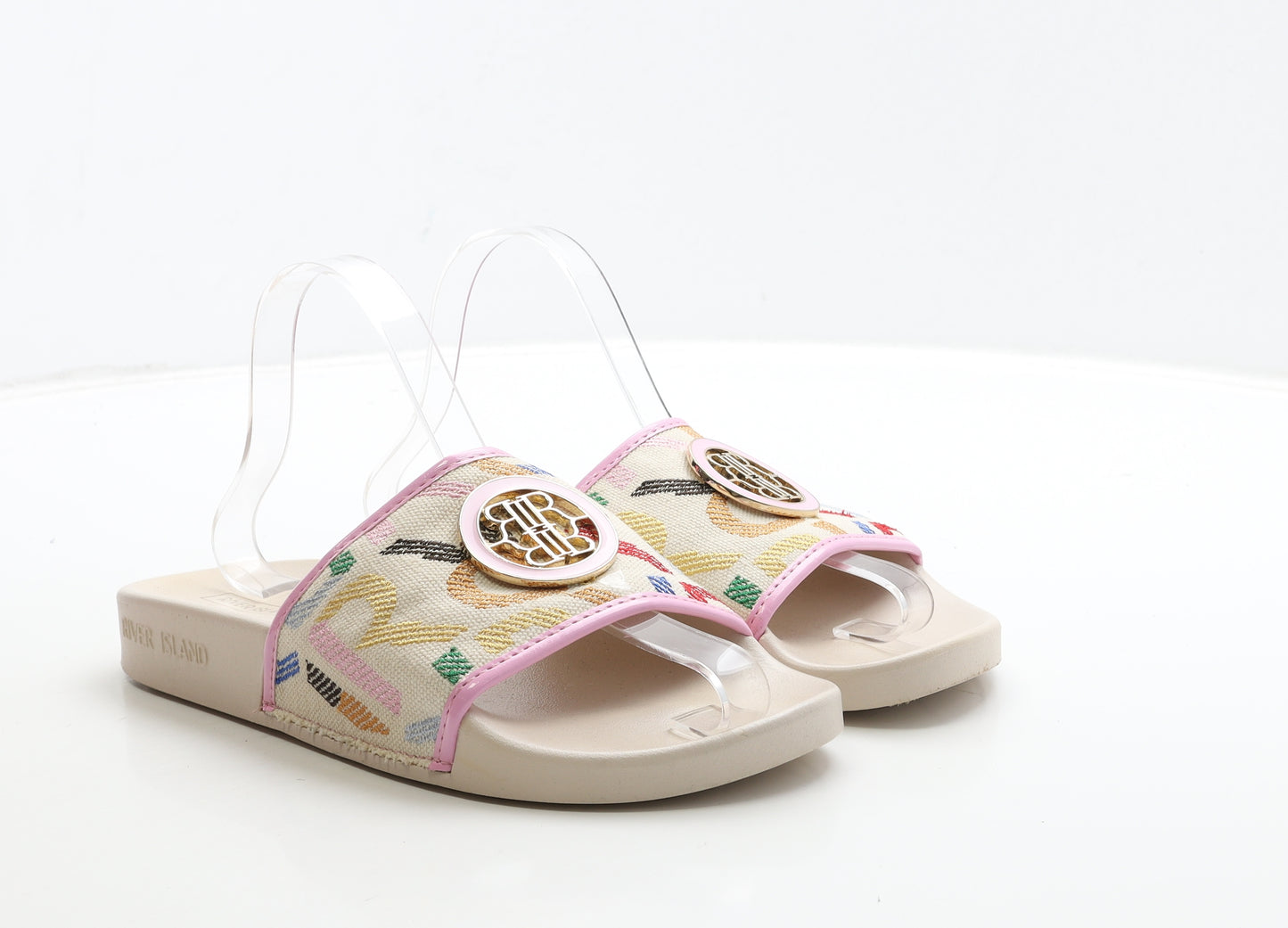 River Island Womens Beige Polyester Gladiator Sandal UK 6 39