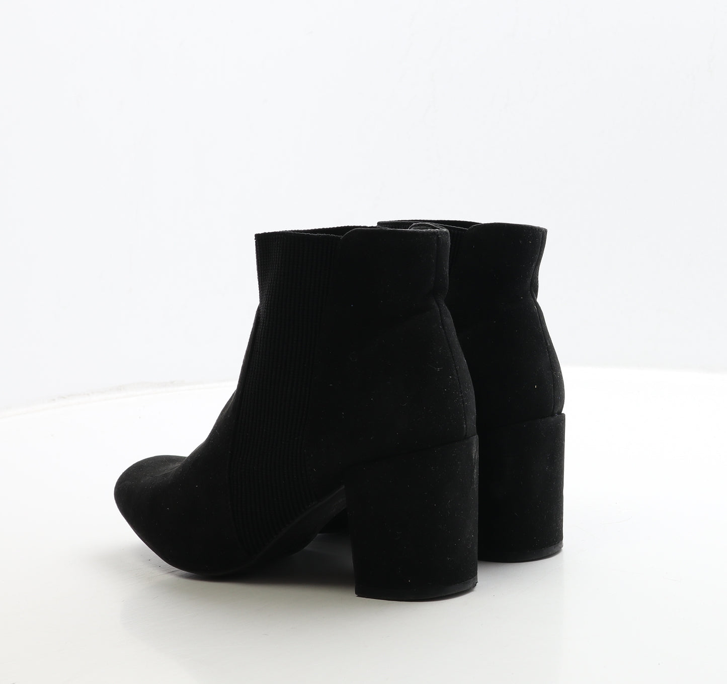 Primark Womens Black Suede Bootie Boot UK 5 38 - Wide Fit