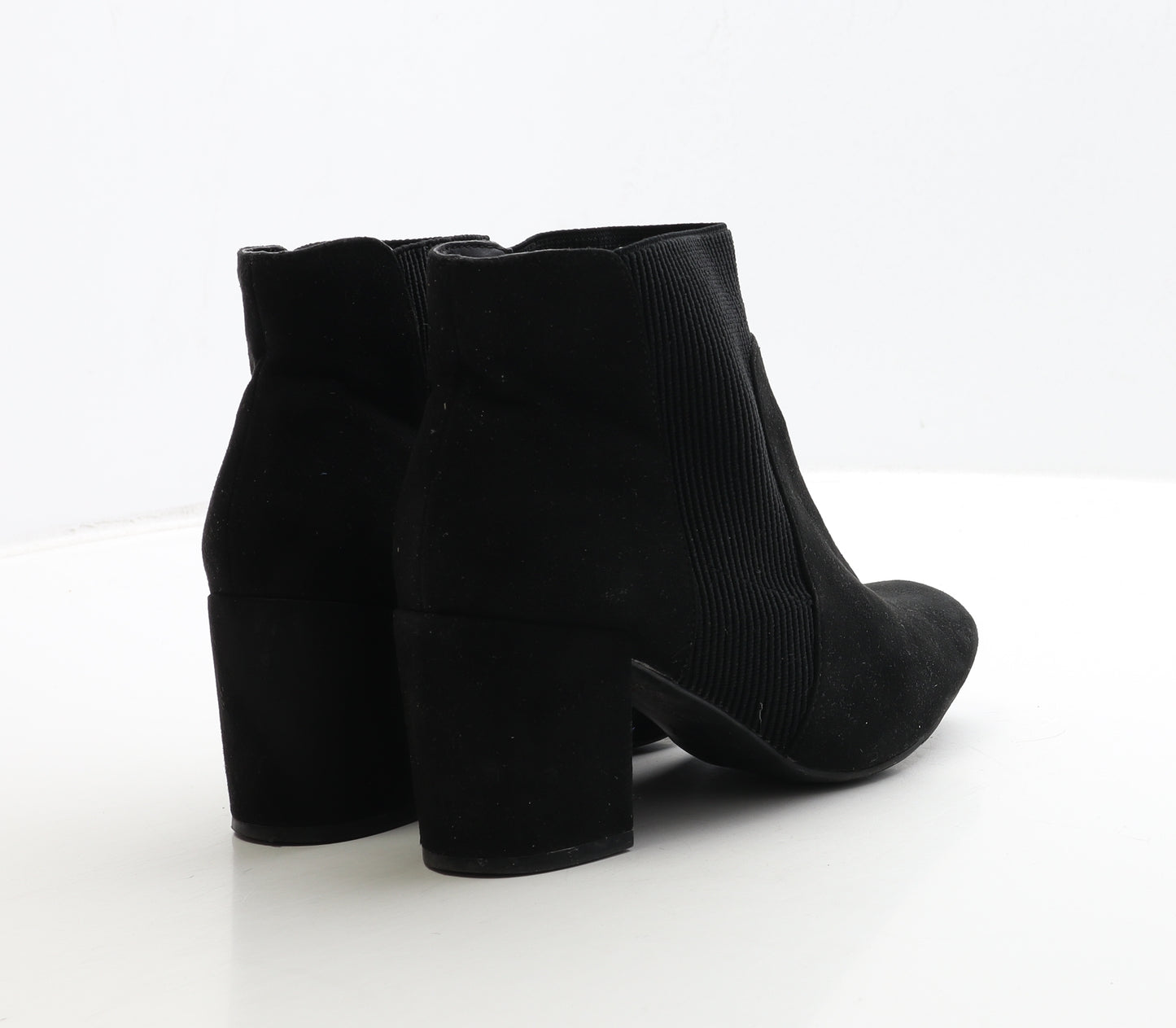 Primark Womens Black Suede Bootie Boot UK 5 38 - Wide Fit