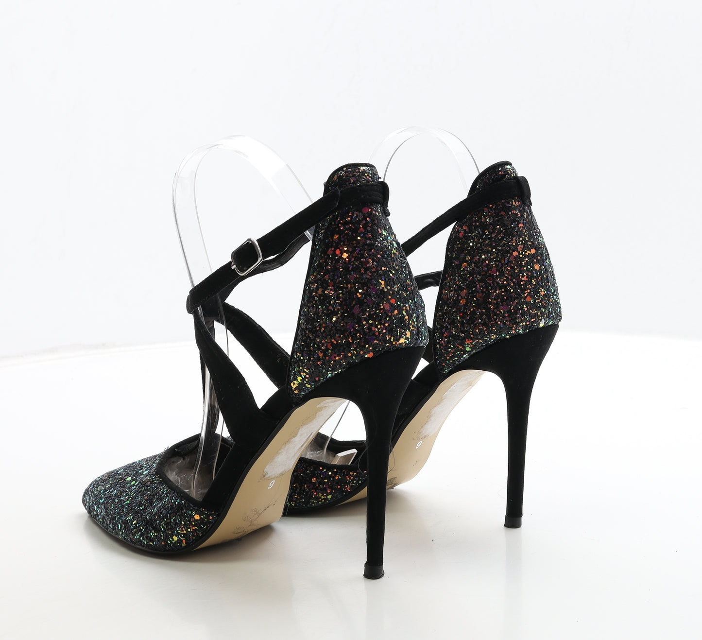 Dorothy Perkins Womens Black Polyester Strappy Heel UK 6