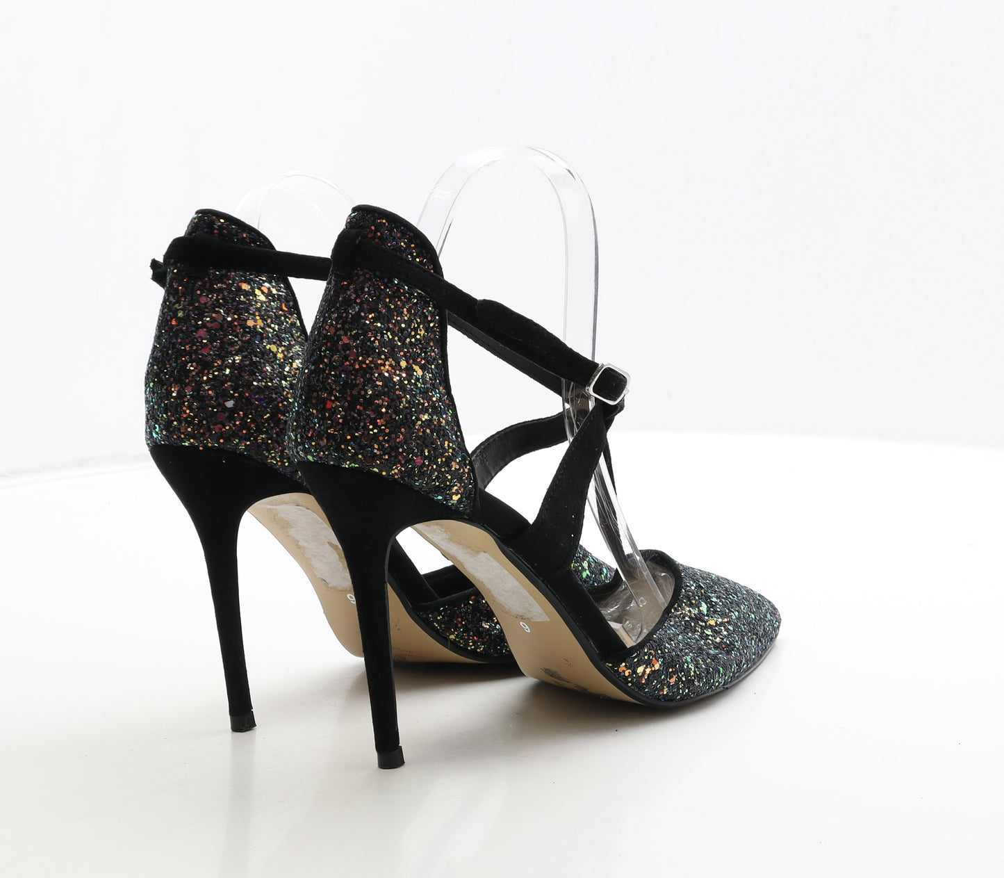Dorothy Perkins Womens Black Polyester Strappy Heel UK 6