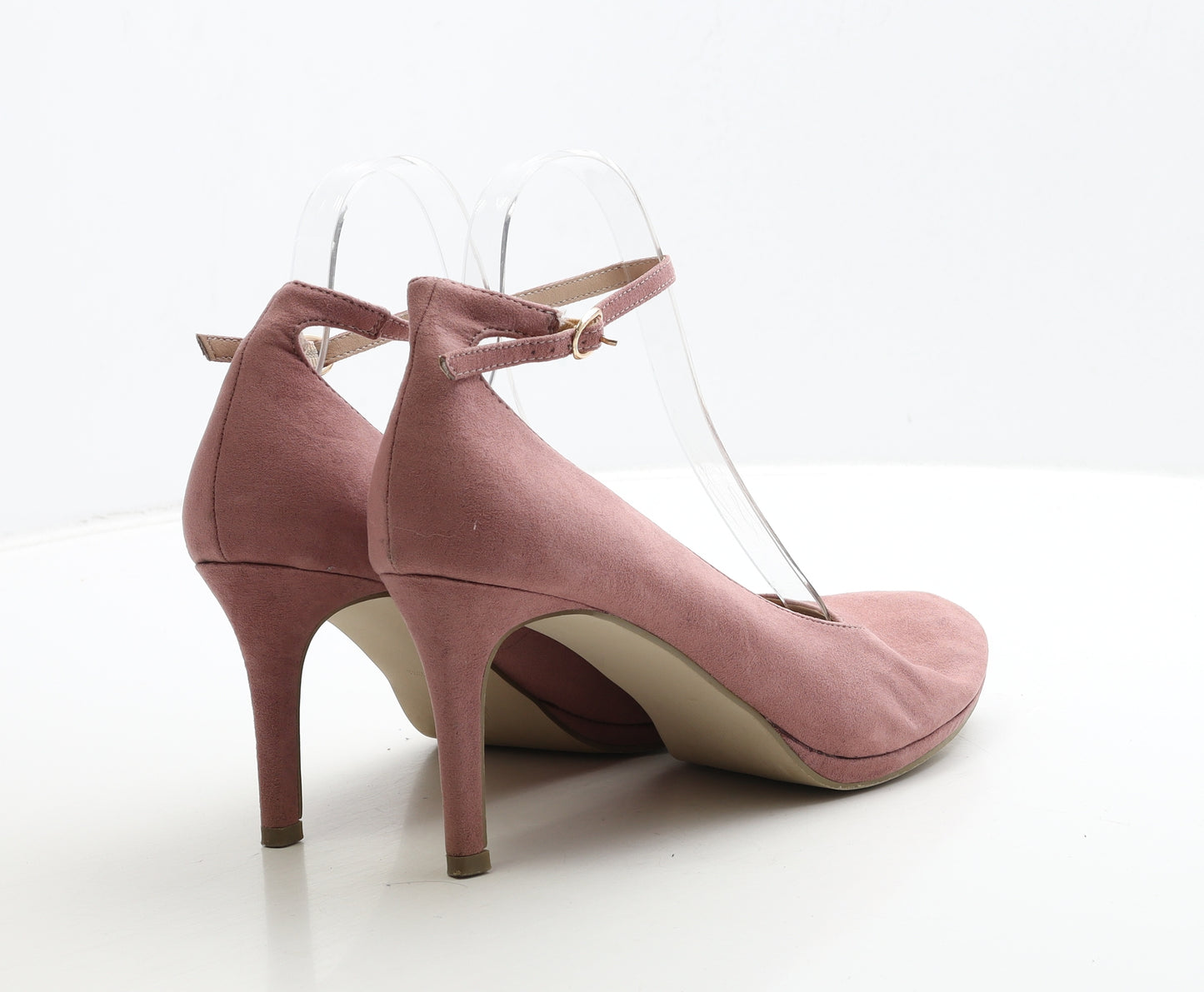 New Look Womens Pink Suede Court Heel UK 7 40 - Wide Fit