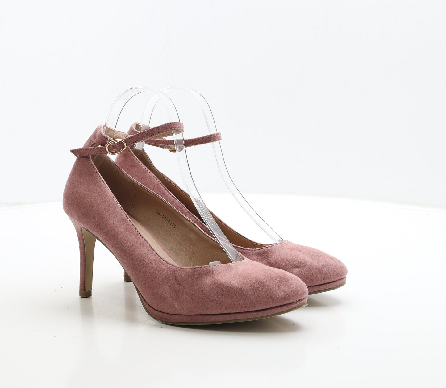 New Look Womens Pink Suede Court Heel UK 7 40 - Wide Fit