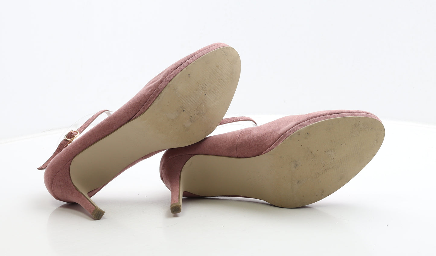 New Look Womens Pink Suede Court Heel UK 7 40 - Wide Fit