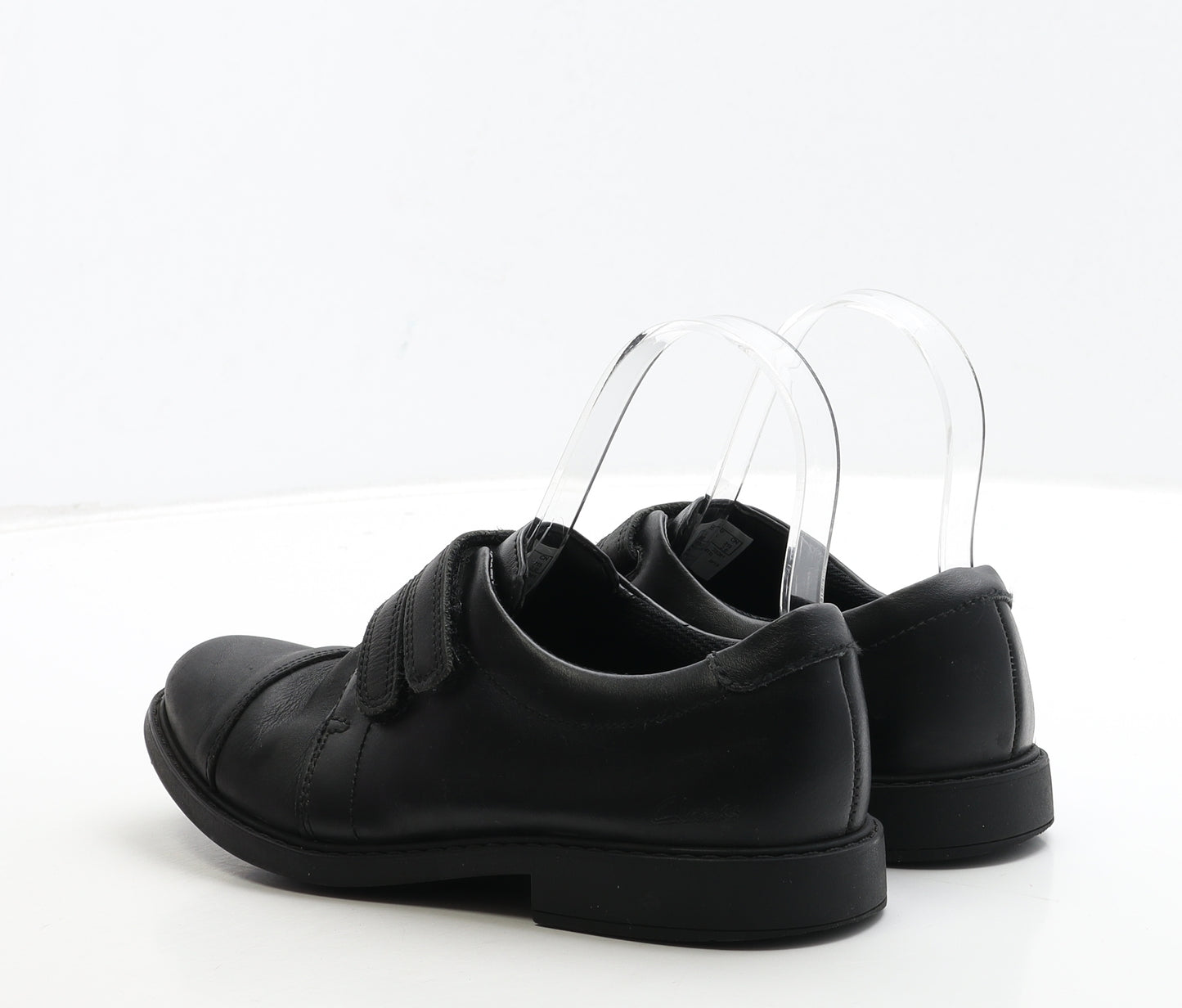 Clarks Boys Black Leather Slip On Casual UK 2.5 35