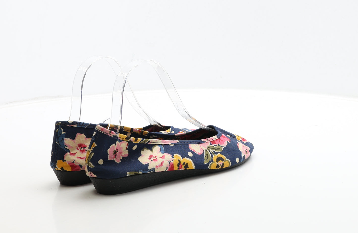 Preworn Womens Blue Floral Fabric Flat UK 6.5 39.5
