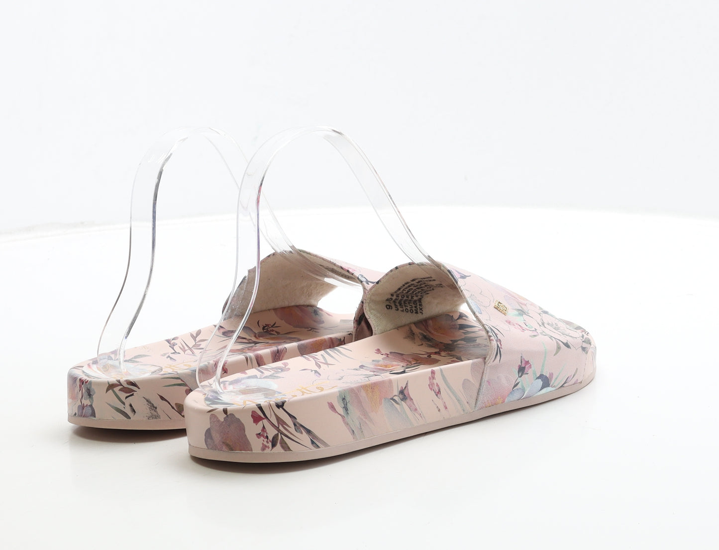 Nanette Womens Pink Floral Polyester Slider Sandal UK 7 US 9