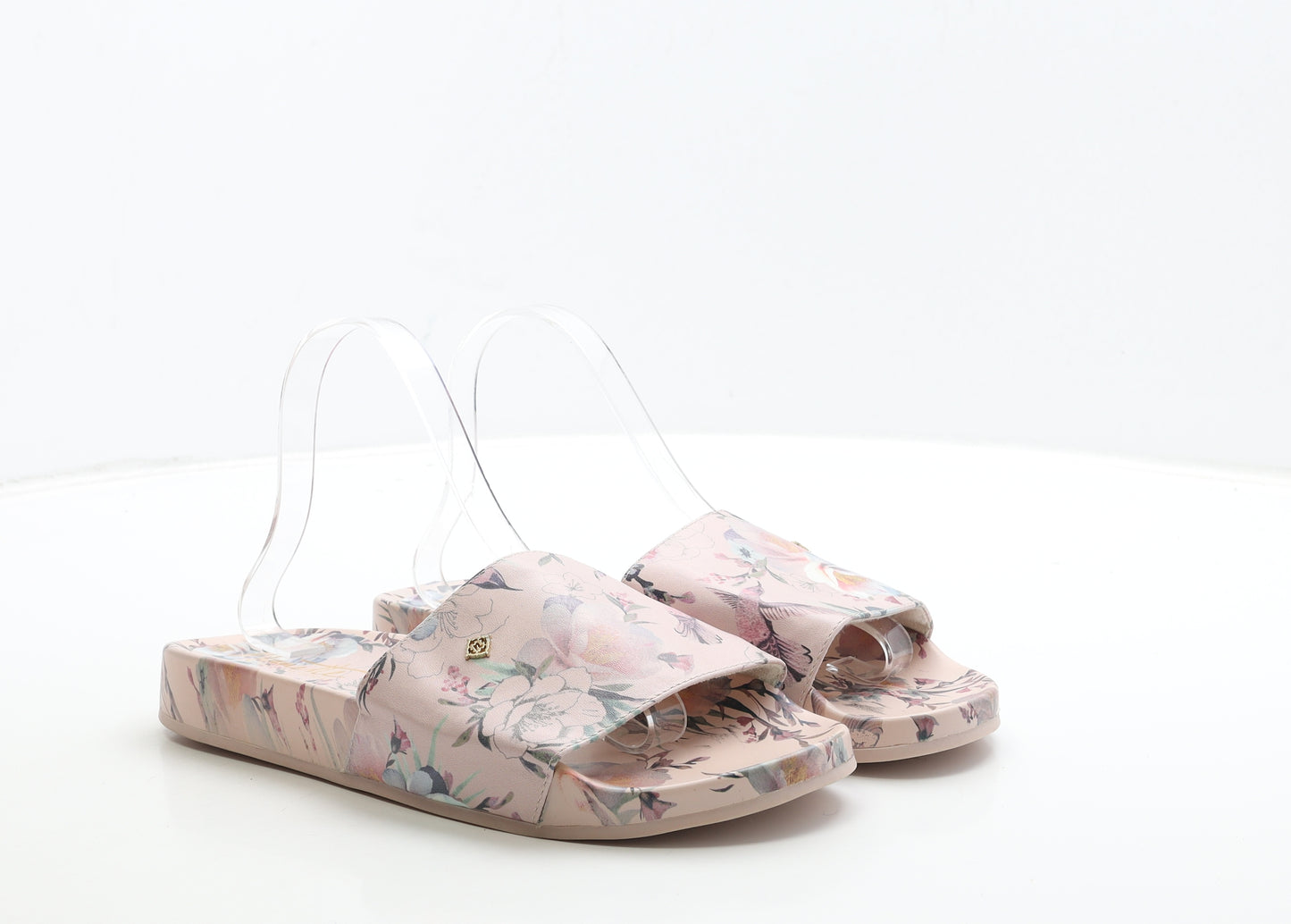 Nanette Womens Pink Floral Polyester Slider Sandal UK 7 US 9
