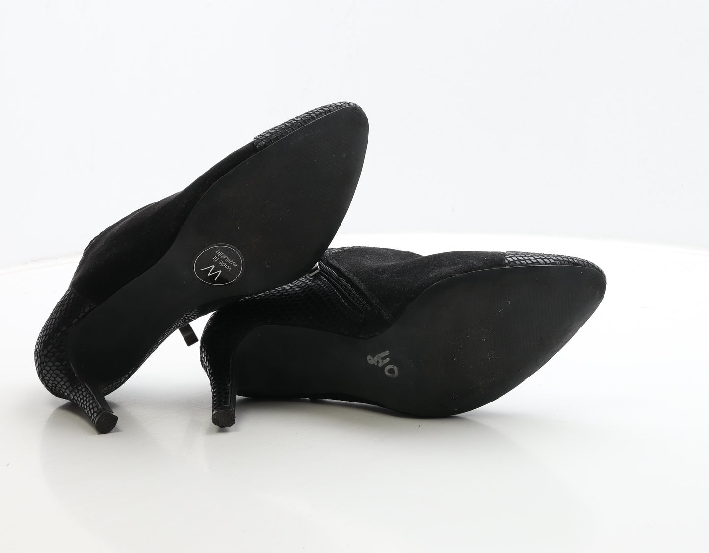 NEXT Womens Black Geometric Leather Bootie Boot UK 6 39