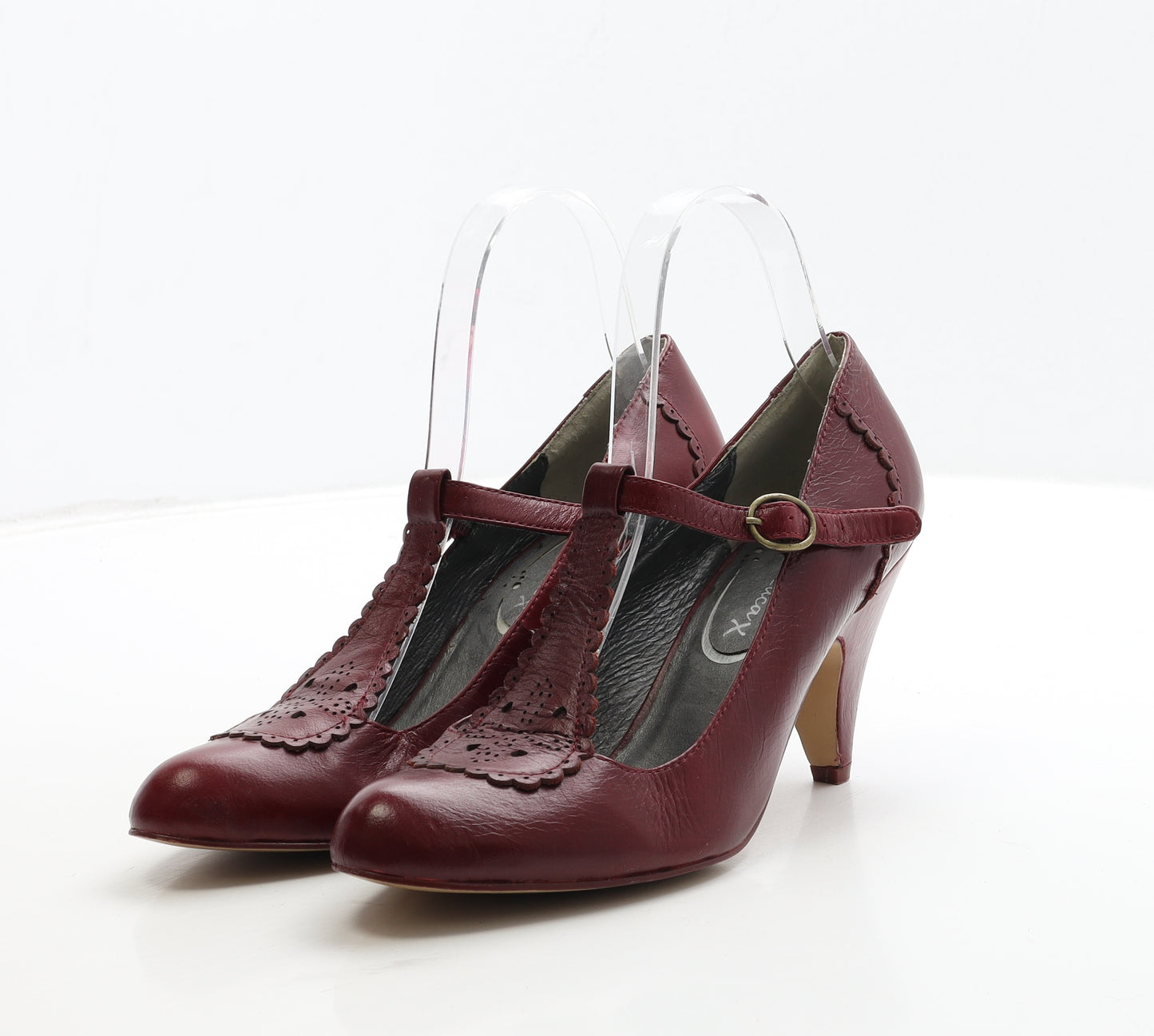 Emilio Luca Womens Red Leather Court Heel UK 5 38 - Mary Jane Style