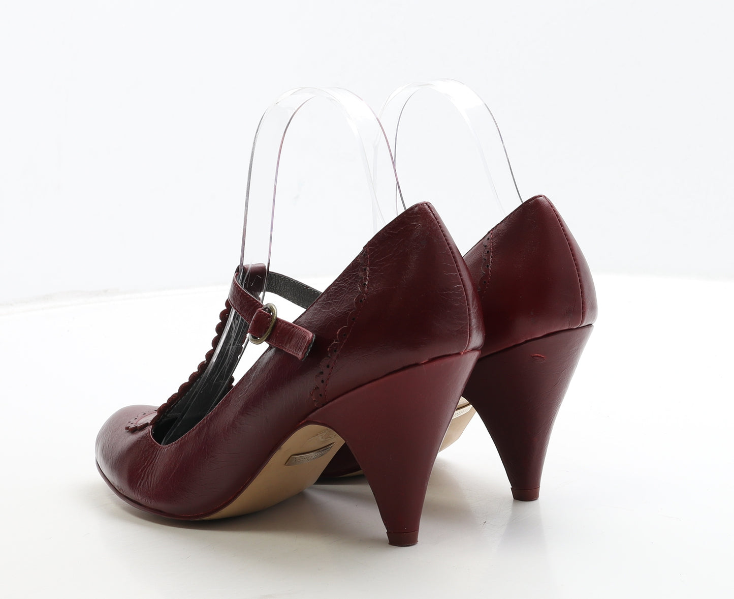 Emilio Luca Womens Red Leather Court Heel UK 5 38 - Mary Jane Style