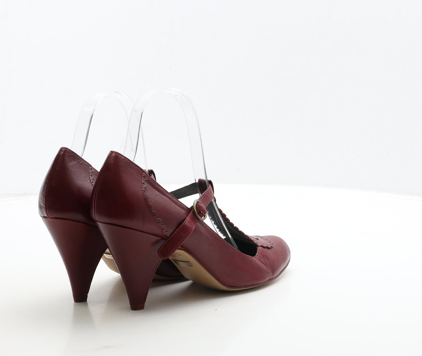 Emilio Luca Womens Red Leather Court Heel UK 5 38 - Mary Jane Style