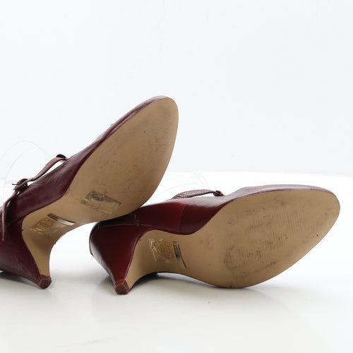 Emilio Luca Womens Red Leather Court Heel UK 5 38 - Mary Jane Style