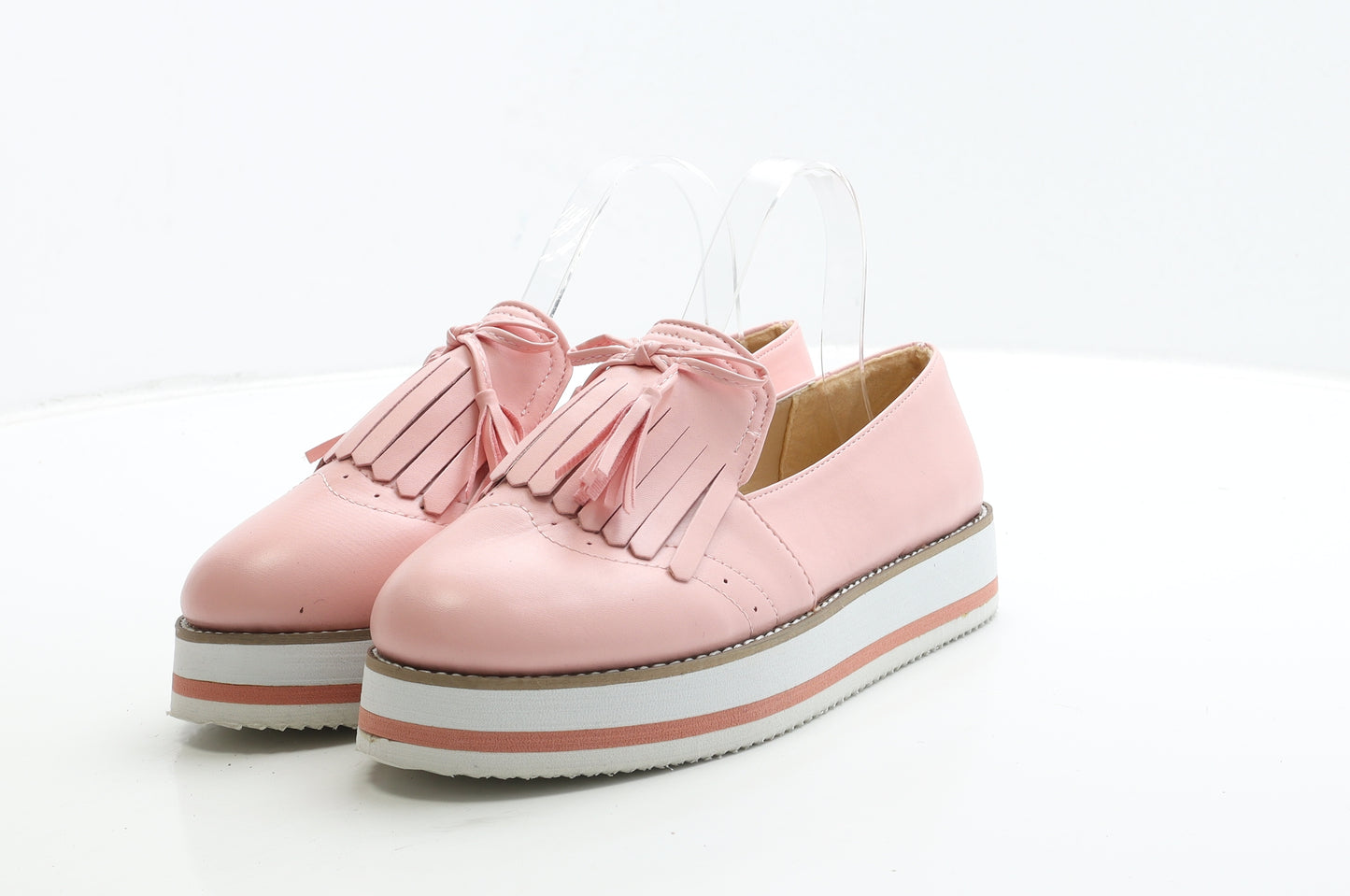 Preworn Womens Pink Leather Loafer Flat UK 7 40