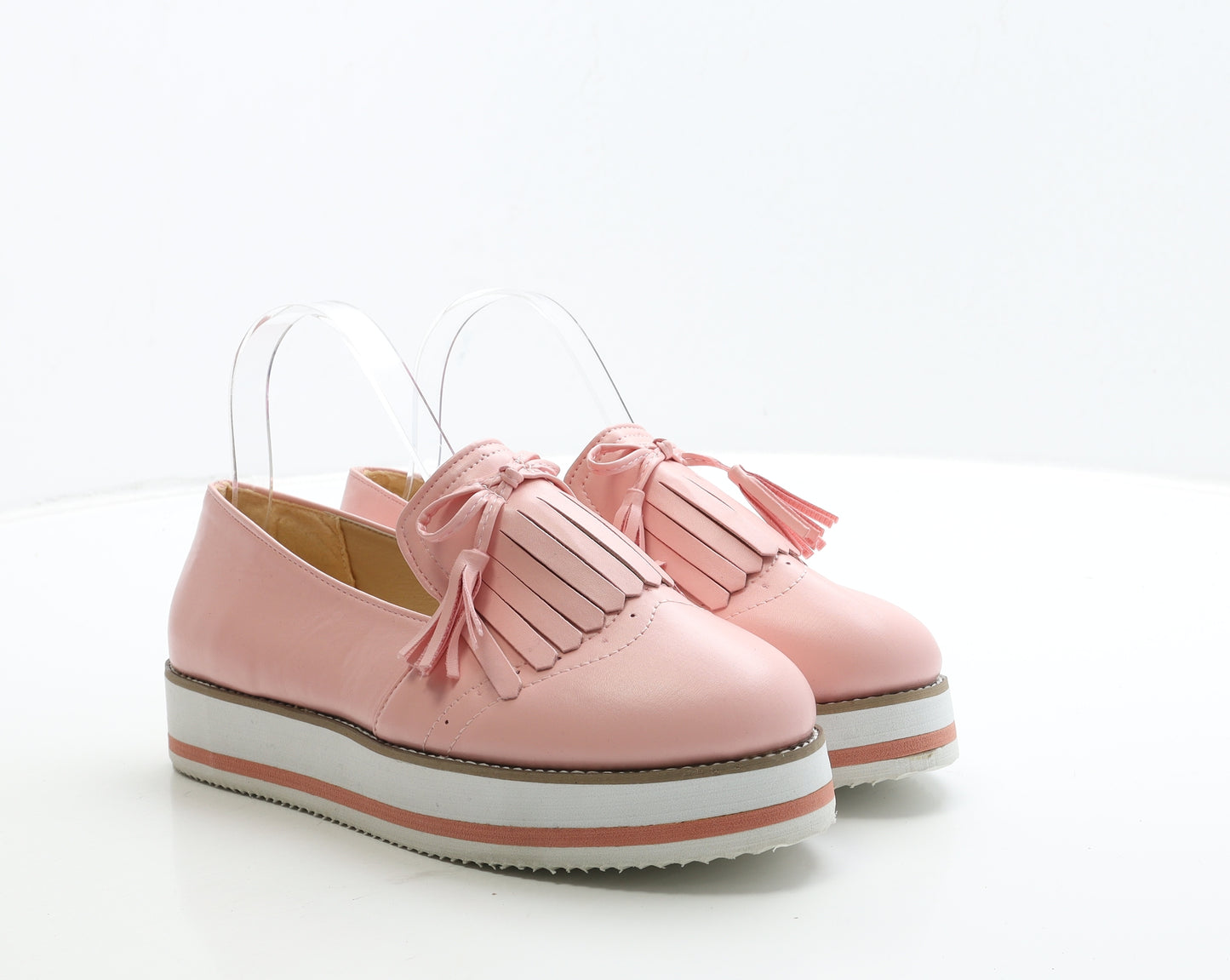 Preworn Womens Pink Leather Loafer Flat UK 7 40