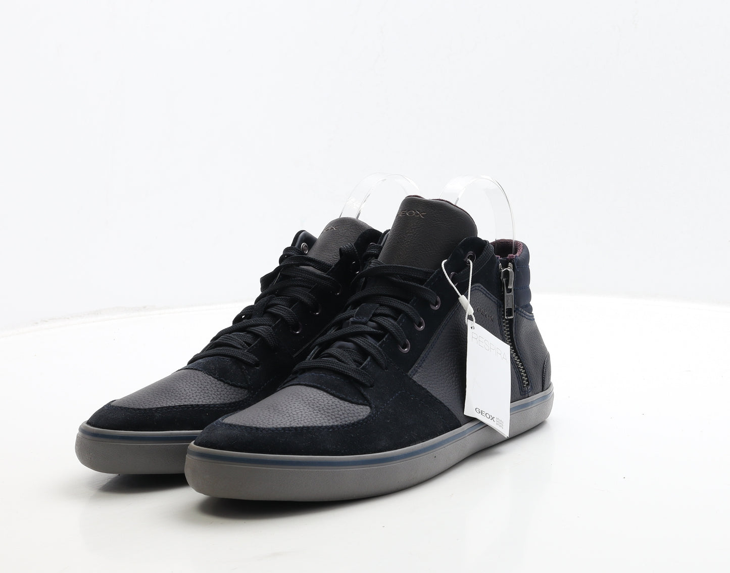 Geox Mens Black Leather Trainer UK 8 42