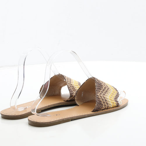Linzi Womens Brown Geometric Polyester Slip On Sandal UK 5 38