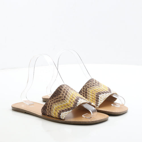 Linzi Womens Brown Geometric Polyester Slip On Sandal UK 5 38