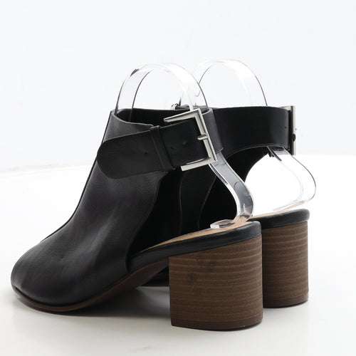George Womens Black Leather Slingback Heel UK 4 37