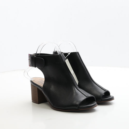 George Womens Black Leather Slingback Heel UK 4 37