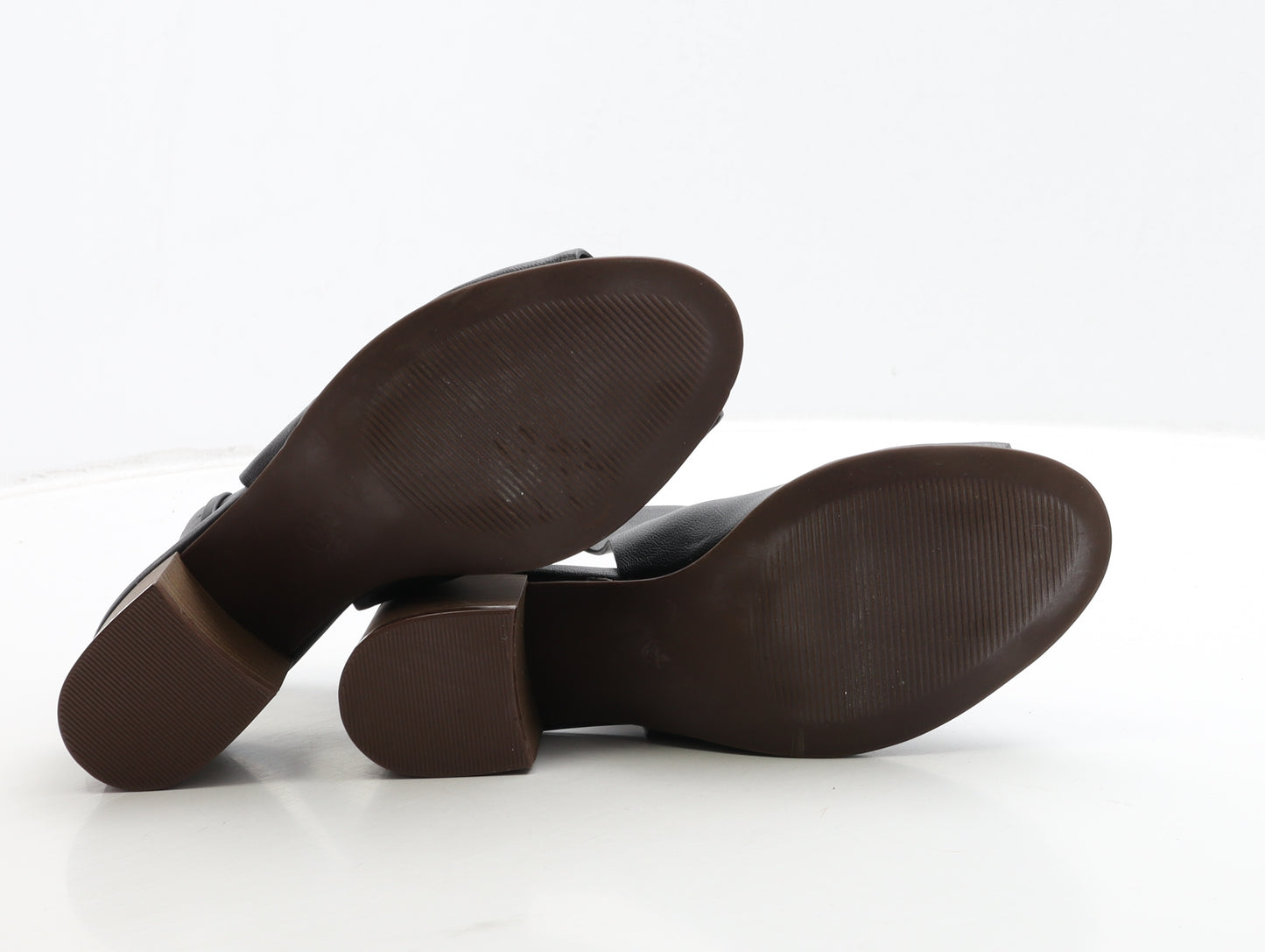 George Womens Black Leather Slingback Heel UK 4 37