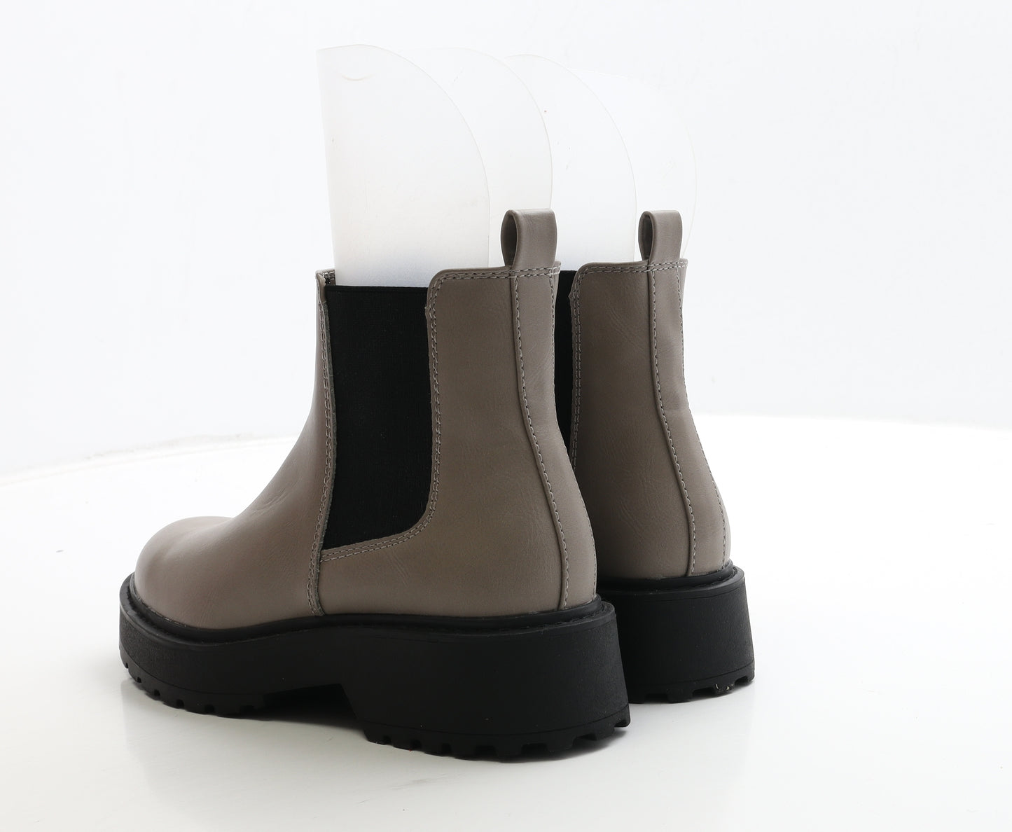 Primark Womens Grey Leather Chelsea Boot UK 4 37