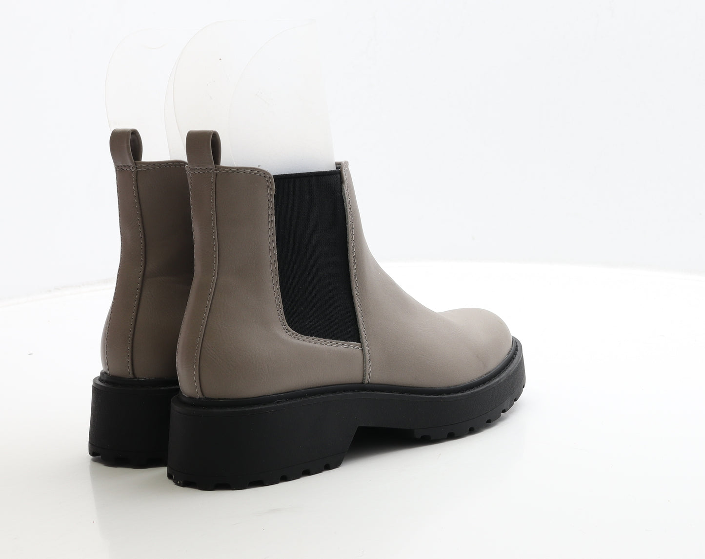 Primark Womens Grey Leather Chelsea Boot UK 4 37