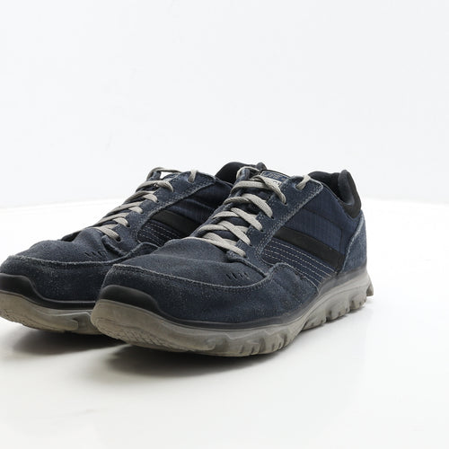Skechers Mens Blue Leather Trainer UK 8 42