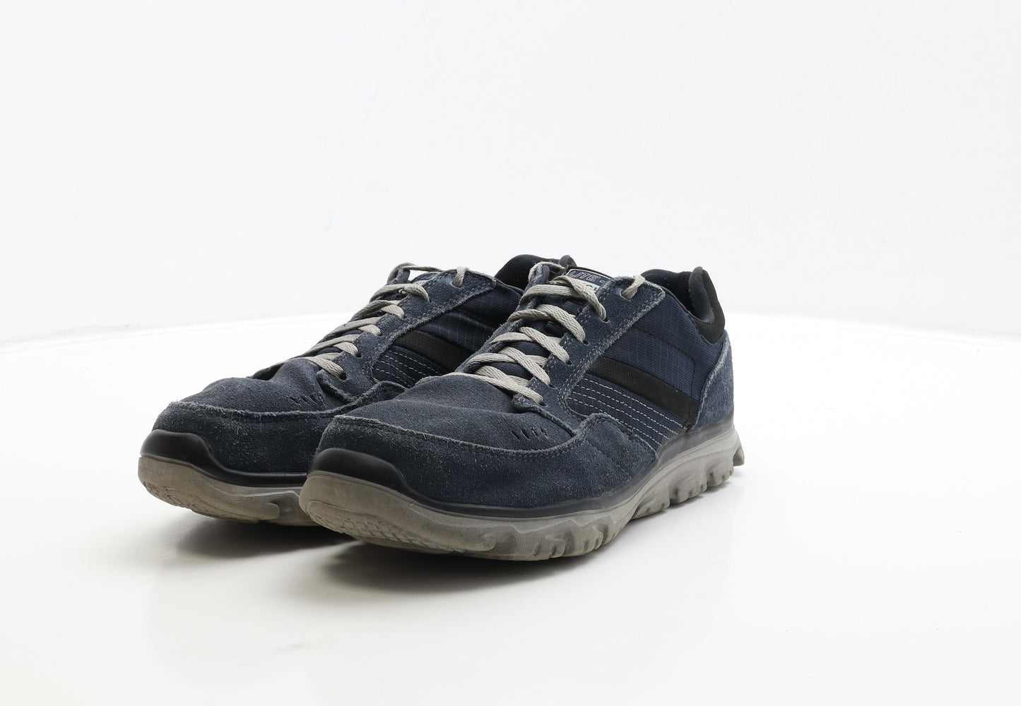 Skechers Mens Blue Leather Trainer UK 8 42
