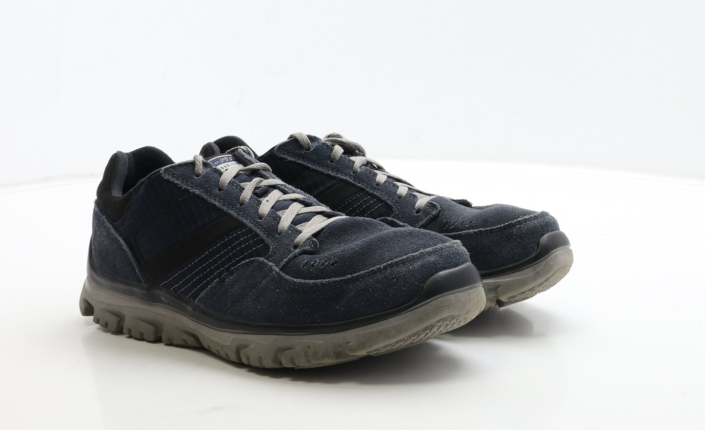 Skechers Mens Blue Leather Trainer UK 8 42