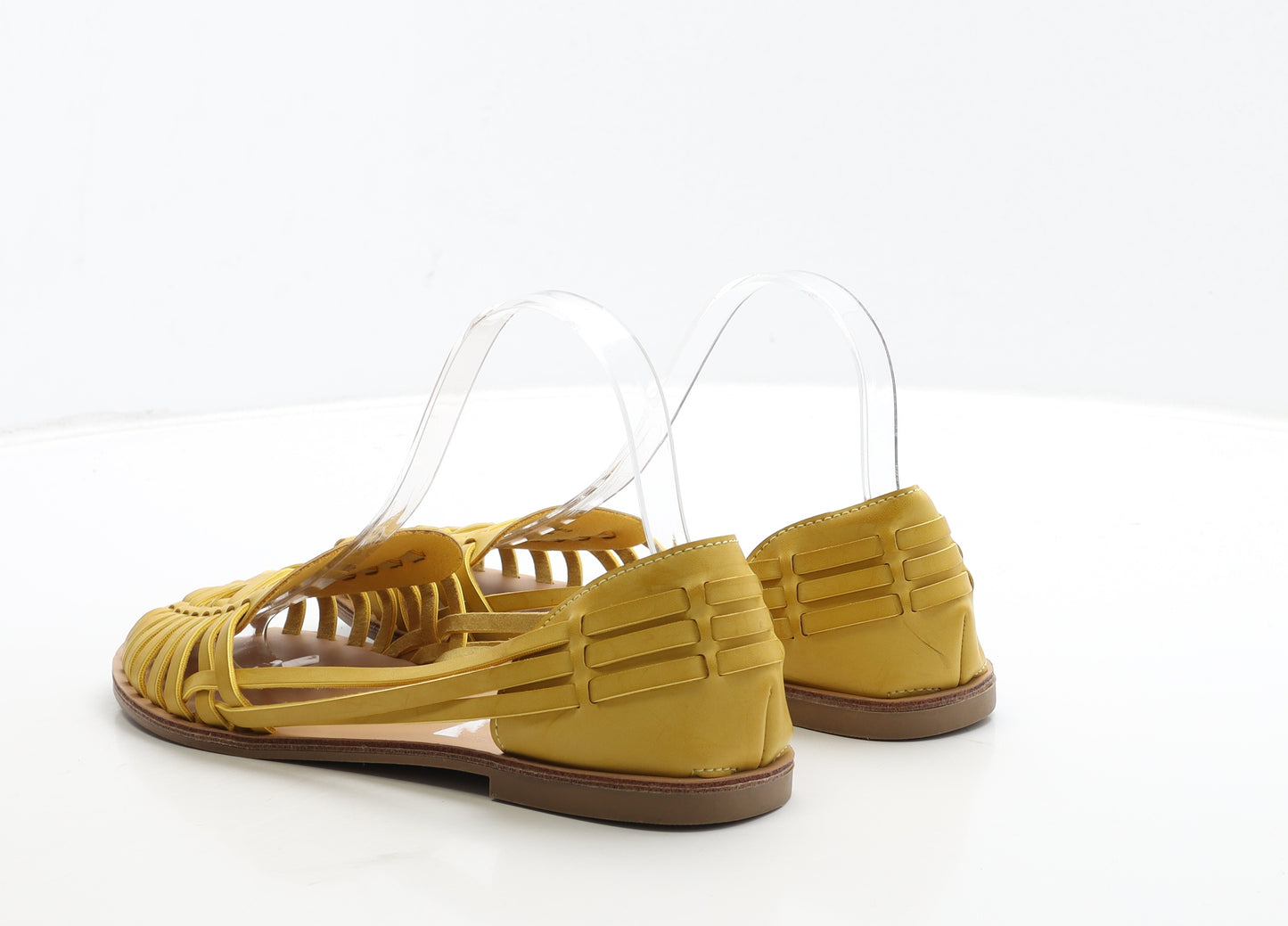 Marks and Spencer Womens Yellow Leather Flat UK 7 40.5