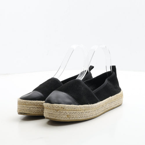 Primark Womens Black Suede Loafer Flat UK 4 37