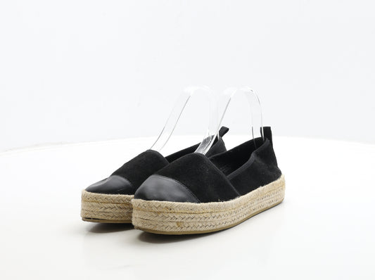 Primark Womens Black Suede Loafer Flat UK 4 37