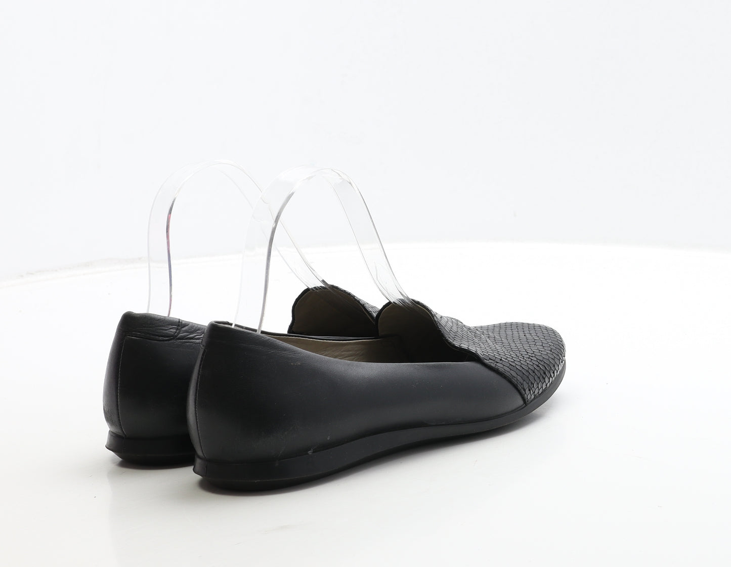 ECCO Womens Black Geometric Leather Loafer Flat UK 5 38