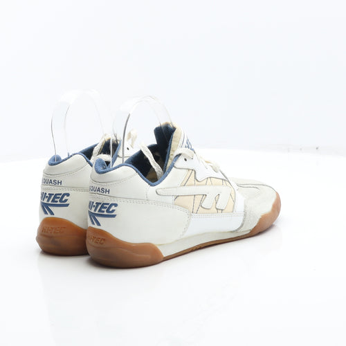Hi-Tec Mens Beige Leather Trainer UK 6 39 - Gum Sole Trainers