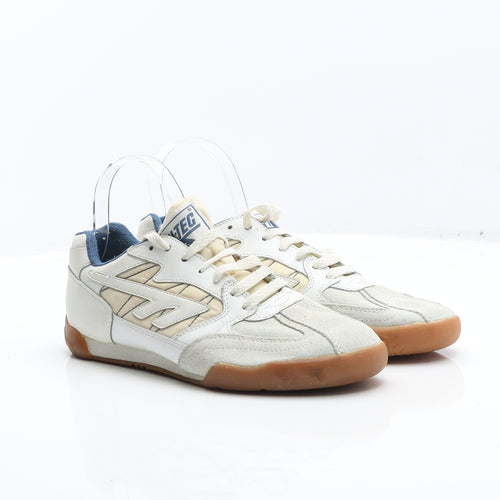 Hi-Tec Mens Beige Leather Trainer UK 6 39 - Gum Sole Trainers