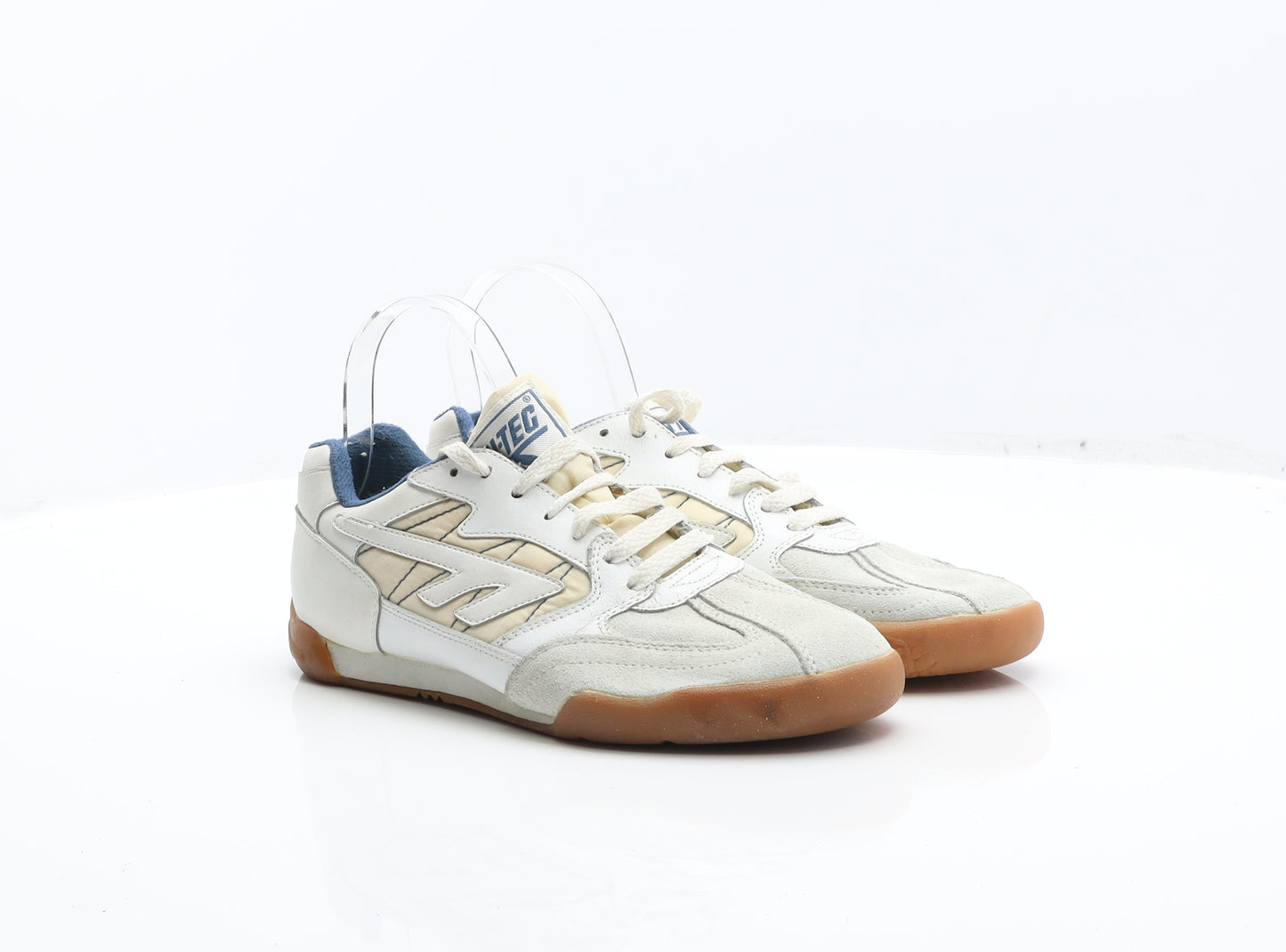 Hi-Tec Mens Beige Leather Trainer UK 6 39 - Gum Sole Trainers