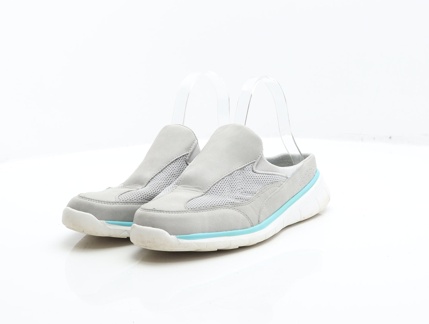 TU Womens Grey Leather Loafer Casual UK 7