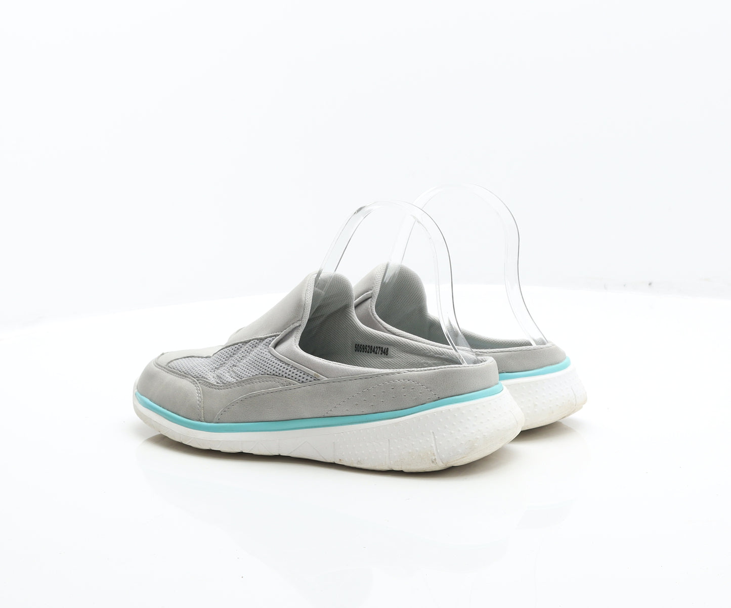TU Womens Grey Leather Loafer Casual UK 7