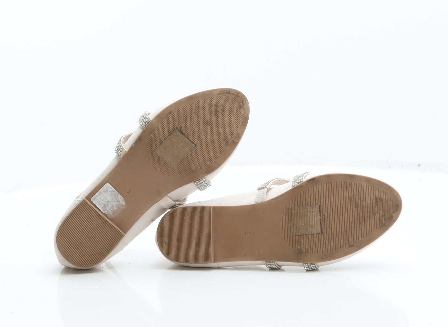 River Island Girls Pink Leather Strappy Flat UK 3