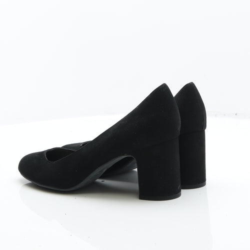 F&F Womens Black Suede Court Heel UK 7 41