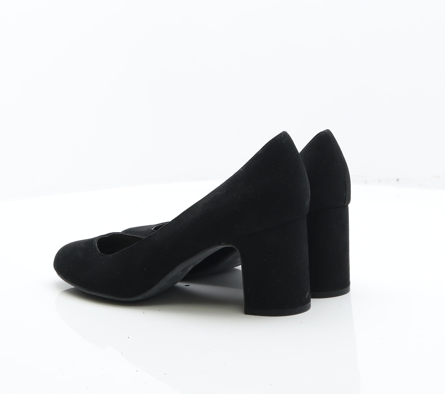 F&F Womens Black Suede Court Heel UK 7 41