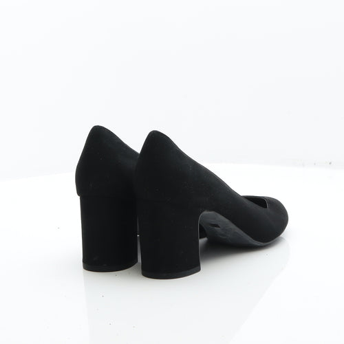 F&F Womens Black Suede Court Heel UK 7 41